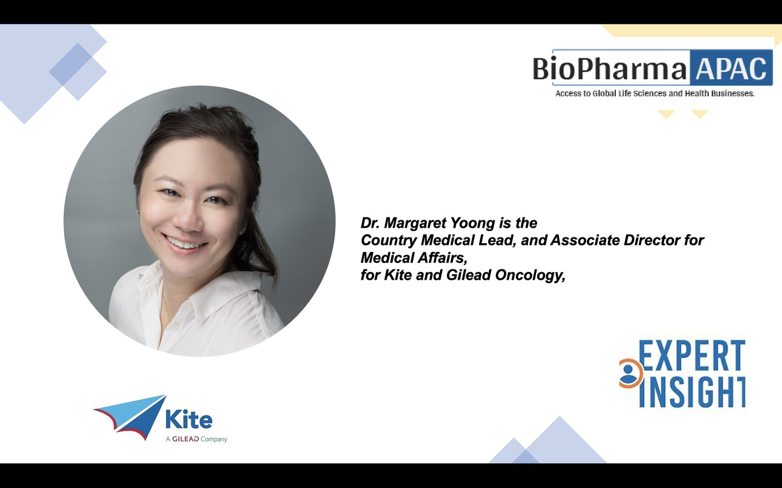 Margaret Yoong, Associate Director of Medical Affairs & Country Medical Lead at Gilead Sciences Singapore, 